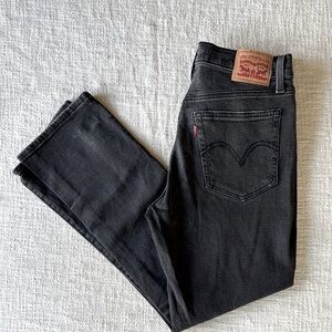 Levi's Wedgie Straight Gray Distressed Jeans